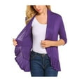 thumbnail image 2 of Inevnen Women's Casual Lightweight Open Front Cardigans Soft Draped Ruffles 3/4 Sleeve Cardigan, 2 of 3