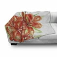 thumbnail image 3 of Watercolor Flower Soft Flannel Fleece Throw Blanket, Pastoral Themed Large Lilies in Vibrant Colors Habitus of Flora Artwork, Cozy Plush for Indoor and Outdoor Use, 50" x 70", Red Green, by Ambesonne, 3 of 6