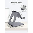 thumbnail image 7 of Cell Phone Stand Desk Phone Holder - Aluminum Mobile Phone Cradle Dock for iPhone 13 12 pro 11 X Xs max 8 7 6 6s Plus SE 5 Samsung All Smart Phones (Dark Gray), 7 of 7