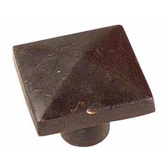 Square 1.25 in. Cabinet Knob, Flat Black