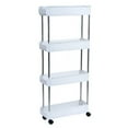 thumbnail image 1 of 4-Tier Rolling Multipurpose Cart with Wheel Hook Multifunctional Storage Organizer Portable Vertical Shelf Serving Cart for Kitchen Bathroom Office, 1 of 8