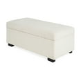 thumbnail image 3 of Christopher Knight Home Chenille Upholstered Storage Bench,  Lift-Top Ottoman for Entryway or Bedroom, Beige, 3 of 10
