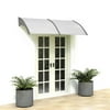 79*38"Window Awnings Outdoor Shade Transparent Board & Gray Holder