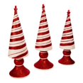 thumbnail image 2 of Kurt S. Adler Pepprmint Stripe Tree, 3 Set Table Piece, 10-14-Inches, Multi-Colored, 2 of 4