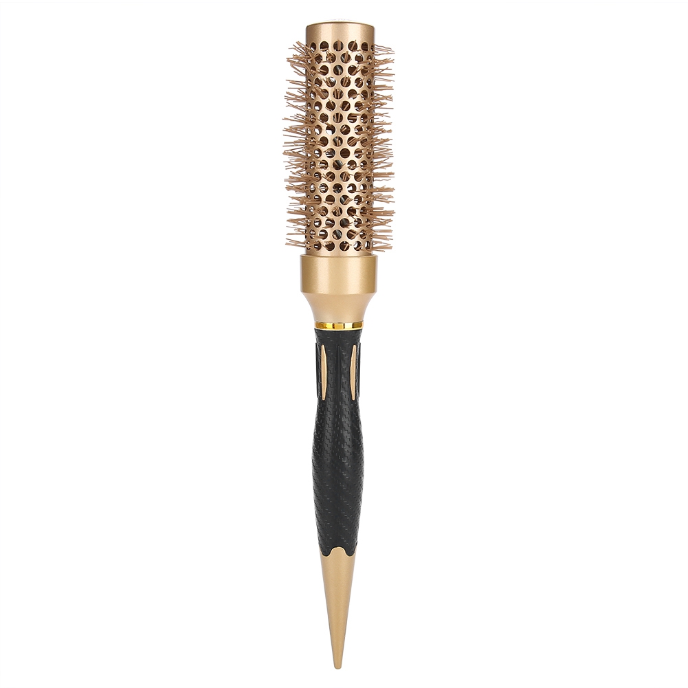 LYUMO Portable Anion Antistatic Round Hair Comb Salon Styling Brush Hairdressing Tools Gold