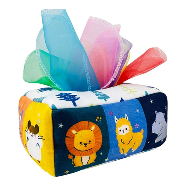 Caja de pañuelos Zulema para bebés Juguetes sensoriales arrugados