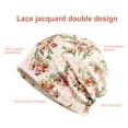 thumbnail image 3 of Cheers.US Women Girls Lady Fashion Floral Lace Thin Slouch Baggy Beanie Bonnet Sleep Maternity Hat Bonnet Hair Loss Hat Cap, 3 of 7