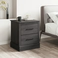 thumbnail image 2 of Costway 2 Drawer Nightstand Bedside Table Compact Sofa End Table Dark Grey Oak, 2 of 8