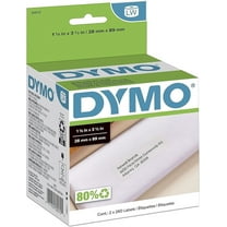 DYMO LW Mailing Address Labels for LabelWriter Label Printers, White, 1-1/8'' x 3-1/2'', 2 Rolls of 260 (30572)