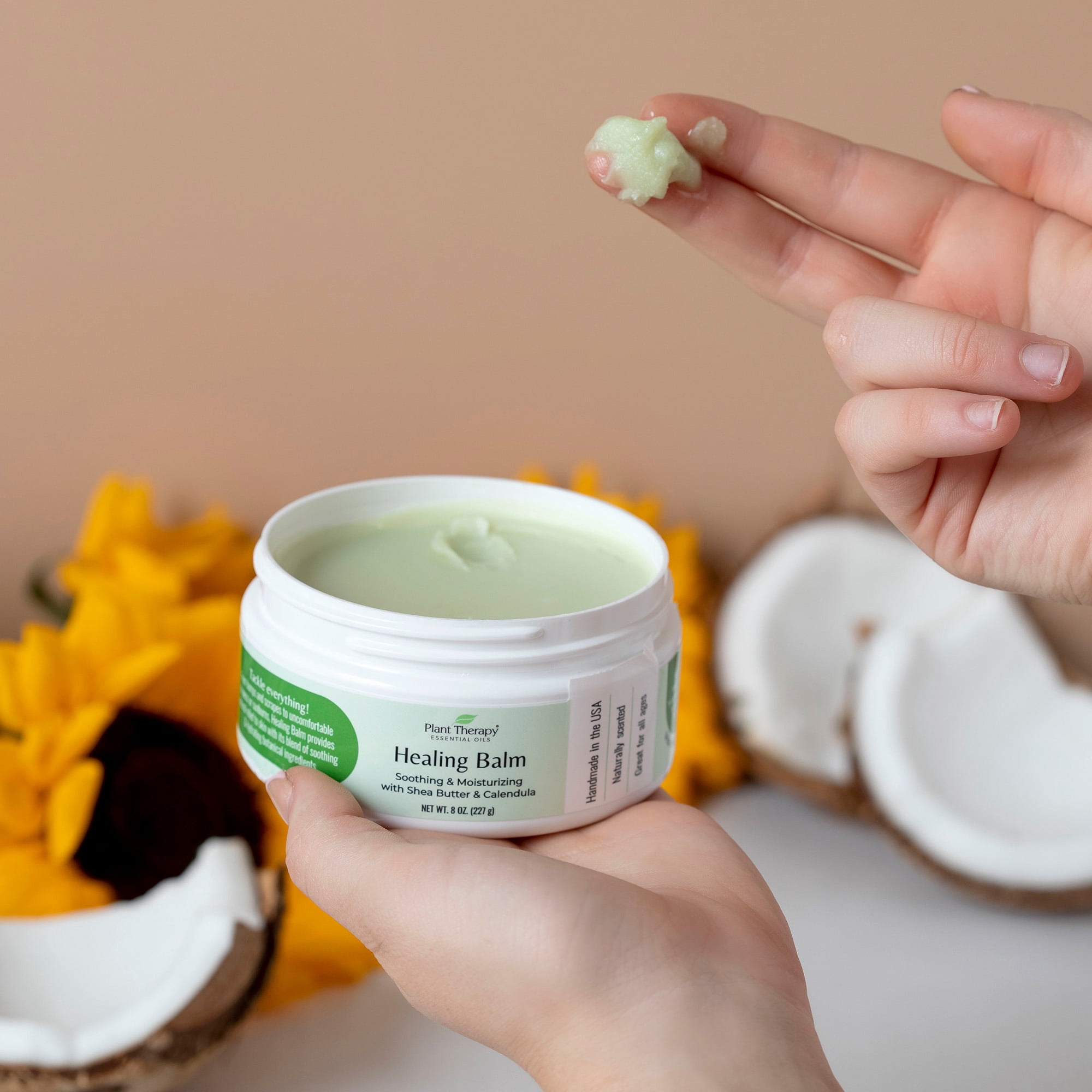 Plant Therapy Healing Balm 8 oz 100% Pure & Natural, Nutrient-Rich Botanical Formula, Soothing Ingredients: Shea Butter, Tamanu Oil, and Calendula Extract