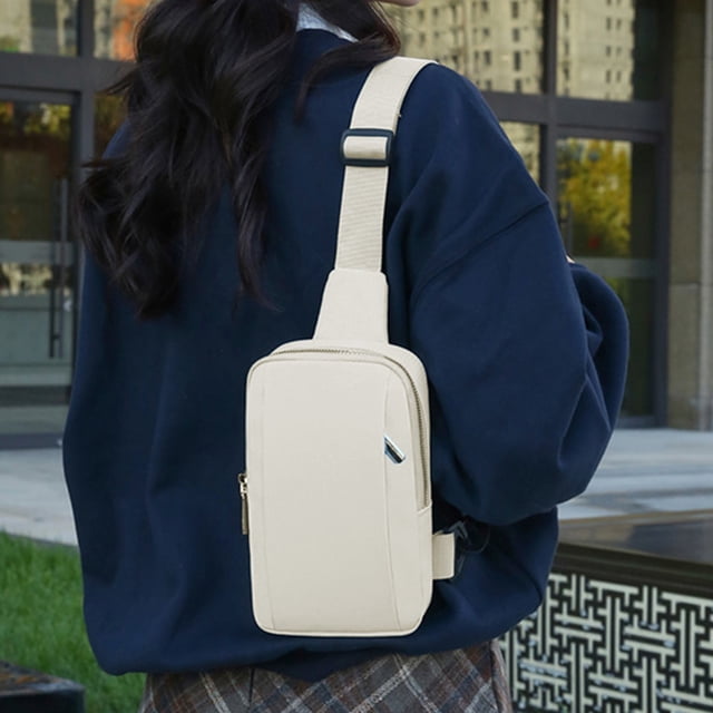 Mochila de mensajero al aire libre impermeable, hombro ajustable, poliéster, beige