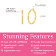 thumbnail image 3 of Cate & Chloe Amy 18k Yellow Gold Plated 20mm Silver Hoop Earrings for Women, Gift for Her, 3 of 8