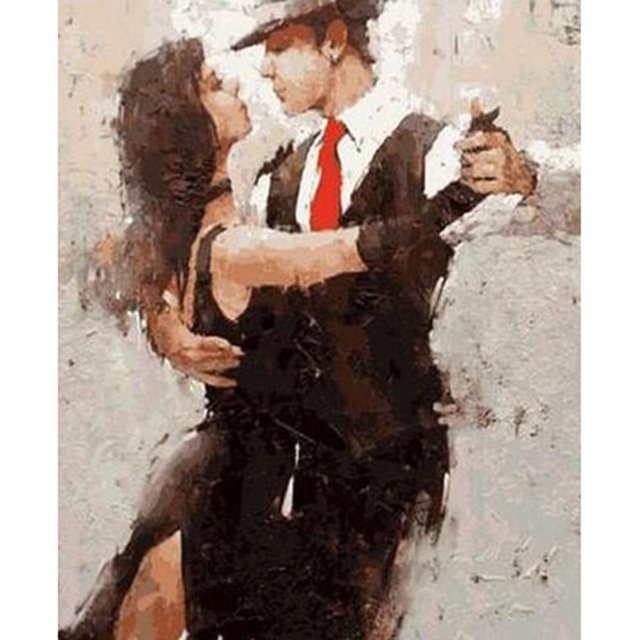 Pareja de amantes de la pintura al óleo Digital de las artes de bricolaje de colores sin cuadro de marco por número FLhrweasw Nuevo