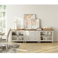 thumbnail image 2 of WAMPAT 100" TV Stand, 3-in-1 TV Console Table for 75/80/85/90 Inch TV, Entertainment Center with Glass Door & Drawer for Living Room & Bedroom, Kitchen Sideboard Buffet Cabinet for Dining Room, White, 2 of 7
