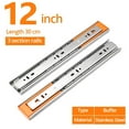 thumbnail image 2 of 10" - 22" Stainless Steel Drawer Slides Soft Close Drawer Track Rail Sliding Three-Section Cabinet Slides Furniture Hardware, 2 of 6