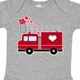 thumbnail image 4 of Inktastic Valentine's Day Red Firetruck with Pink Hearts Boys or Girls Baby Bodysuit, 4 of 5
