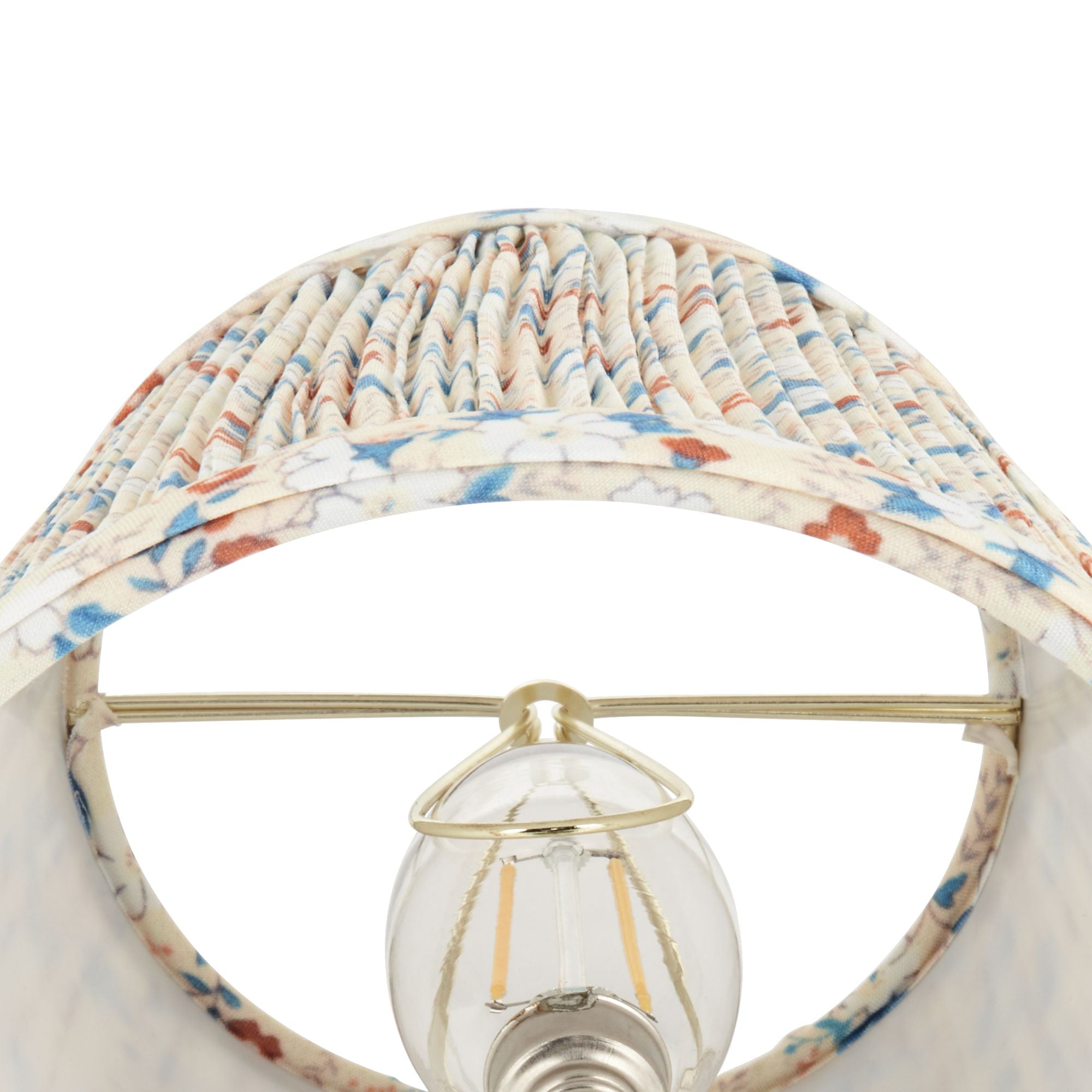 Springcrest 4" Top x 6" Bottom x 5 1/2" High x 5 1/2" Slant Print Lamp Shade Replacement Set of 4 Blue Red Leaf Pleated Clip On