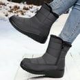 thumbnail image 3 of Winter Snow Boots for Women Seniors Waterproof Platform Wedges Fleece Lined Mid Calf Work Booties Cold Weather, 3 of 6