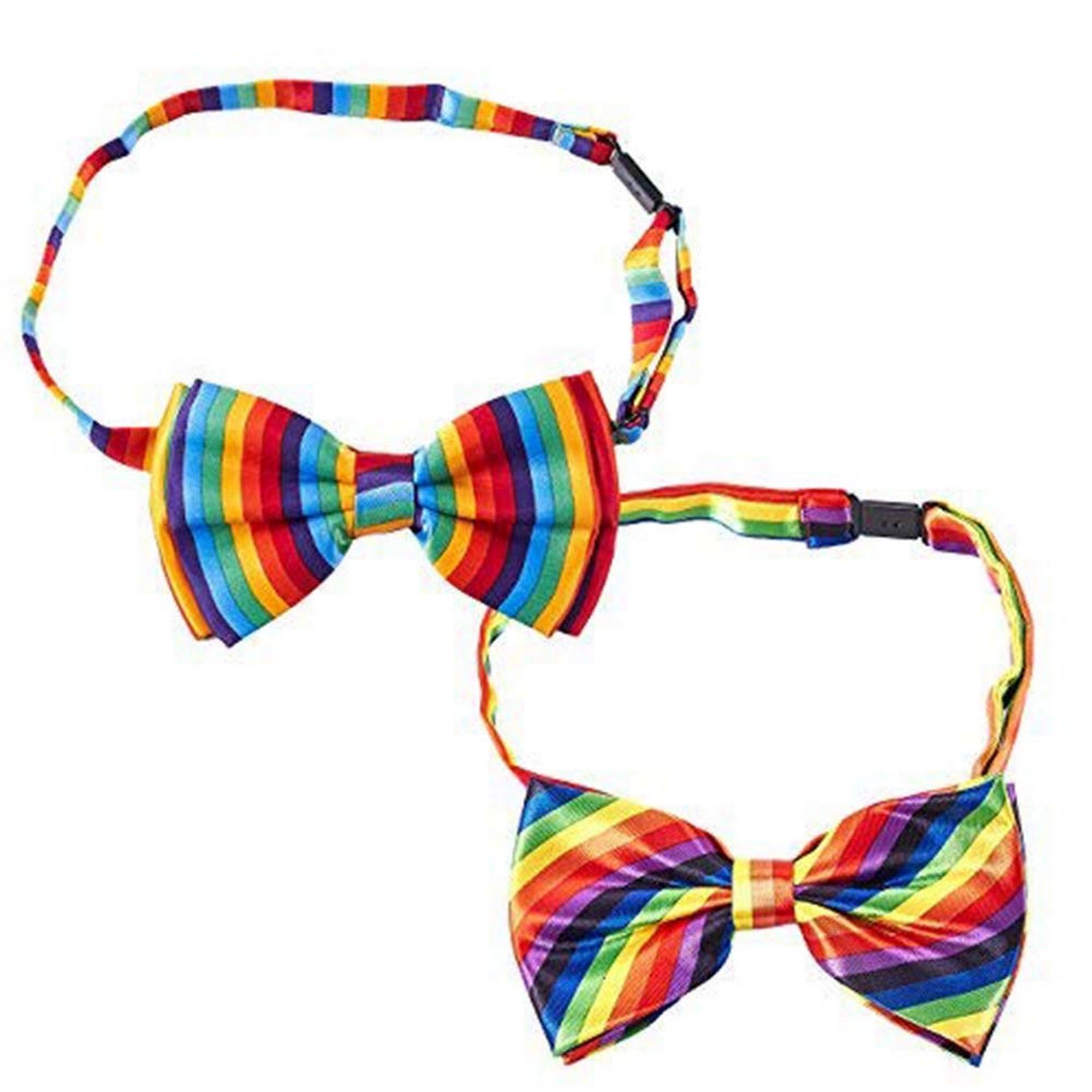 Rainbow Bow Tie 2Pack Men’s Adjustable Pretied Bowtie for Gay Pride
