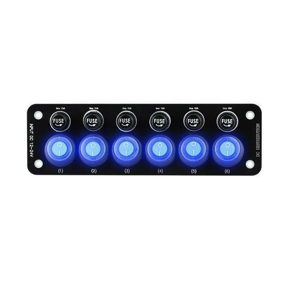 Multi Port Sockets And Switches 6 Position Camping Car Accessories Caravan On/Off Button 12 V Toggle Switch For Motorhome RV ,Car Accessories