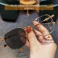thumbnail image 2 of Gafas anti-luz azul, gafas ultraligeras de montura dorada, montura grande, gafas para miopía lisas para mujer, 2 of 4