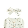 thumbnail image 4 of Qiylii Baby Girls Floral Romper, Long Sleeve Single-breasted Jumpsuit+ Headband, 4 of 6