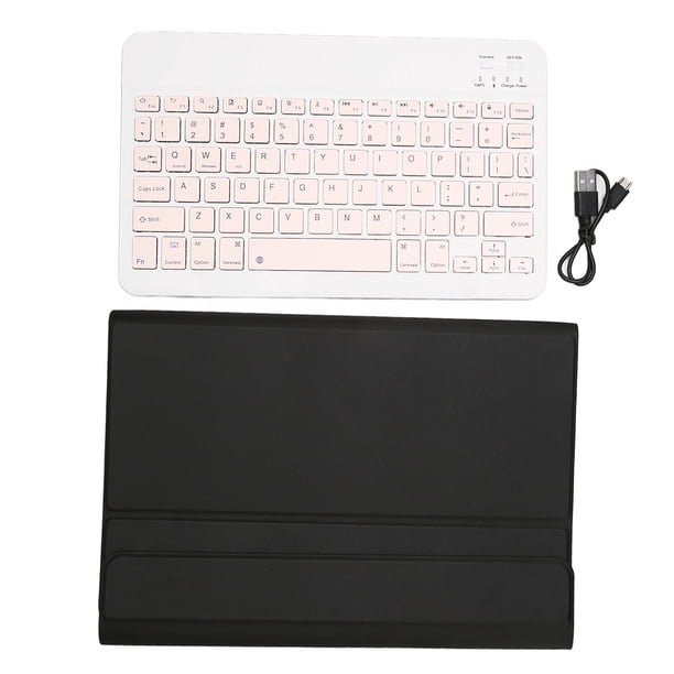 Teclado Bluetooth Inalámbrico, Teclado Bluetooth, Carcasa Suave De Silicona TPU, Panel Antideslizante Ampliado Para Tablet PC ANGGREK Negro