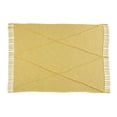 thumbnail image 3 of Laddha Home Designs Solid Yellow Diamond Tufted Throw Blanket with Fringes 50" x 60", 3 of 7