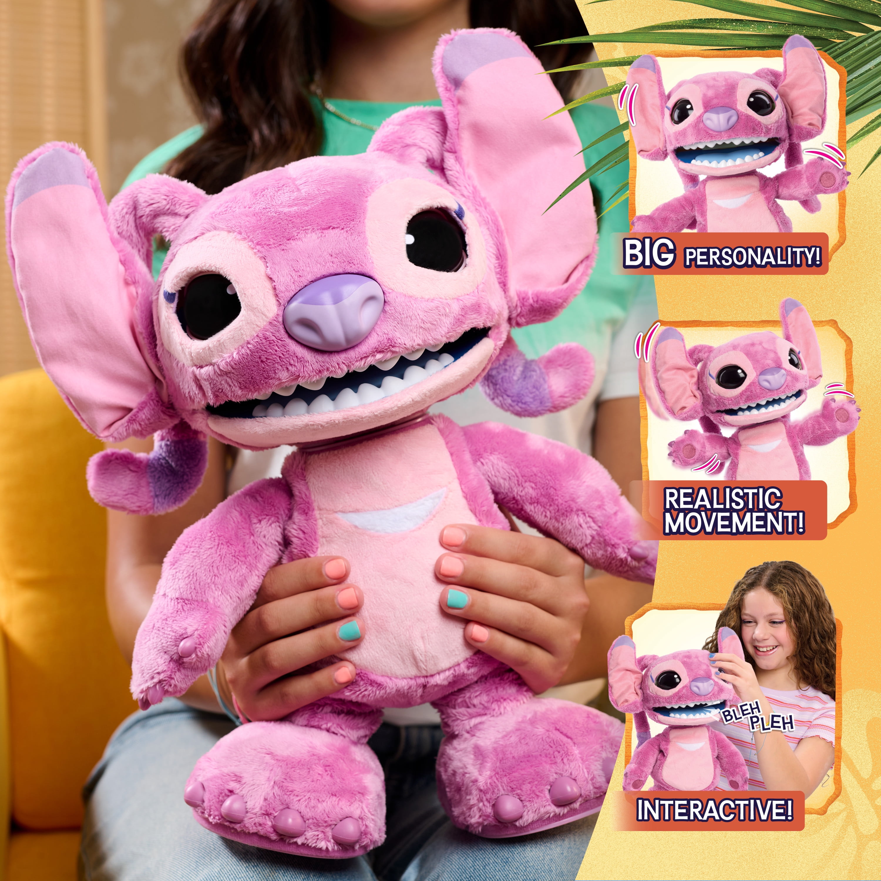 Disney Stitch Ultimate Angel Interactive 17" Plush Toy, 100+ Sounds & Reactions, Kids Ages 3+