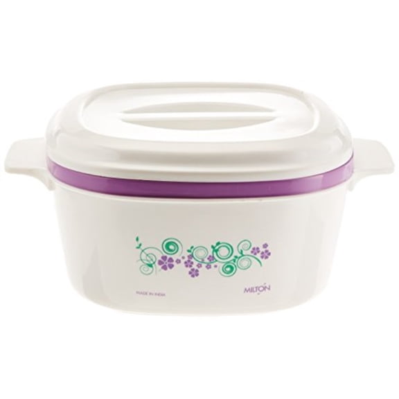 milton casino hot pot keep warm/cold insulated casserole with stainless steel insert, 2300ml/small, white