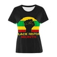 thumbnail image 4 of Penkiiy Black History Month Shirts for Women Women's Black Month Printed Round Neck Short Sleeve T-shirt Top L Multicolor, 4 of 5