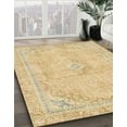 thumbnail image 3 of Ahgly Company Machine Washable Indoor Square Abstract Mustard Yellow Area Rugs, 4' Square, 3 of 7