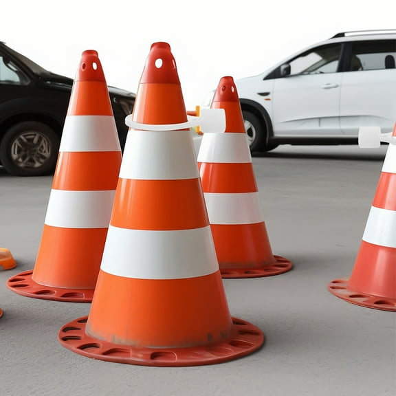 Raindrops 6-Pack PVC Traffic Cone Connectors for Road Cone Barriers Parking Lot Driveway Safety Accessories