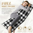 thumbnail image 3 of Yiaed Body Pillow Cover, Ultra Soft Microfiber Pillowcases, Breathable Long Pillow Case, Envelope Closure-White And Black Plaid (20x54 inch)（Pillow core not included）, 3 of 5