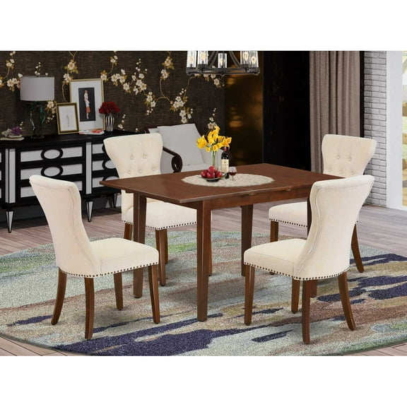 East West Furniture Dining Room Set Mahogany, NFGA5-MAH-32