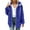 Blue, variant on Womens Fall Jacket Fuzzy Sherpa Fleece Zipper Drawstring Warm Hoodie With Pocket Oversize Casual Winter Coat