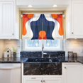 thumbnail image 5 of Yayeee Kitchen Curtains Tier Pair Light Filtering 27"x36" Rod Pocket Short Cafe Window Panel, Blue Abstract Wavy, 5 of 7