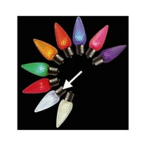 Pack of 4 Faceted Transparent Cool White LED C9 Christmas Replacement Bulbs