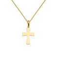 thumbnail image 1 of 14k Yellow Gold Religious Cross Pendant with 0.80-mm Square Wheat Chain, 1 of 3