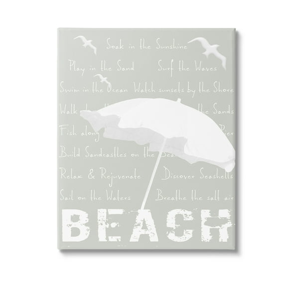 Stupell Industries Summer Beach Activities Animals & Insects Painting Gallery Wrapped Canvas Art Print Wall Art, 16 x 20