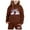 AB832 Coffee, variant on Fall Hoodie Outfit Set For Kids Girls Cozy Long Sleeve Hooded Rainbow Print Tops And Pants Outfits Children'S 2 Pieces Everyday Wear Clothing Set Size 6-7 Years