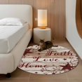 thumbnail image 2 of Round Area Rug 3 Ft, Vintage Farmhouse Washable Non-Slip Circle Carpet for Living Room/Bedroom, Brown Country Star Berries Wooden Grain Low-Profile Small Floor Mats Collection Rugs for Indoor, 2 of 8