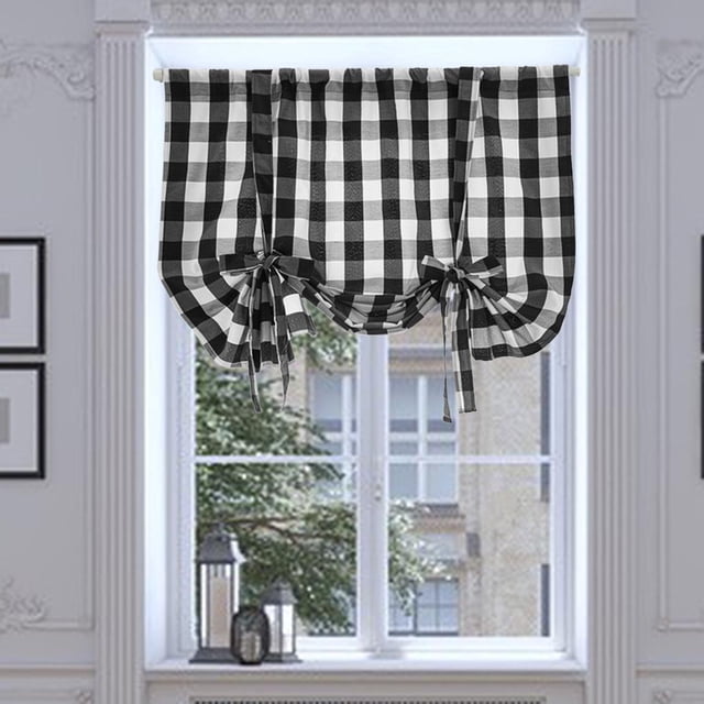 Cortinas de Cuadros Perfecl Cortinas Minimalistas Nórdicos Negro 116x160cm