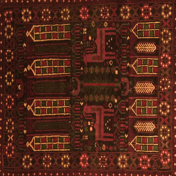 Ahgly Company Indoor Square Persian Orange Traditional Area Rugs, 5' Square