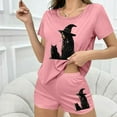 thumbnail image 3 of Censtreet Women's Pajama Sets Halloween Short Sleeve Pjs 2 Piece Top and Shorts Sleepwear Comfy Soft Lounge Sets S-XL, 3 of 7