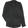thumbnail image 1 of Ralph Lauren Camisa con botones de lunares para mujer, negro, extragrande, 1 of 1