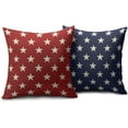 thumbnail image 2 of 4th of July Blue Red Star Pillow Covers 20x20 Set of 2 Patriotic Fourth July Decorative Throw Pillows Outdoor Farmhouse Pillowcases Memorial Day Cushion Case Sofa Couch Bed Decorations, 2 of 6