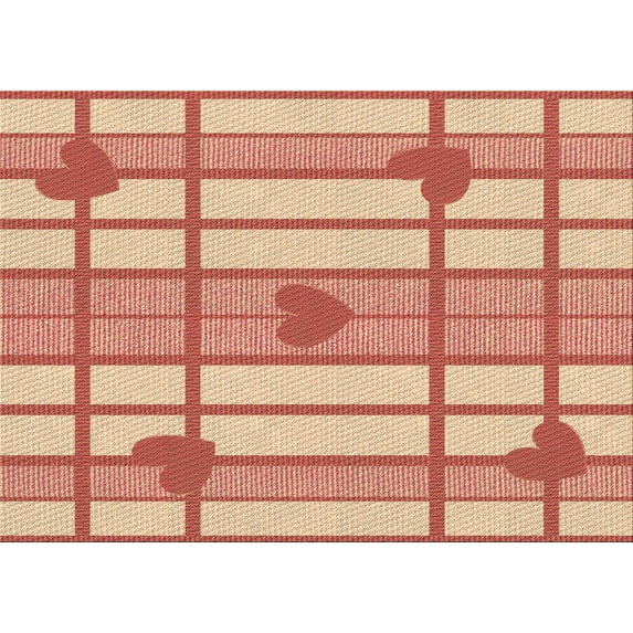 Ahgly Company Machine Washable Indoor Rectangle Transitional Grapefruit Red Area Rugs, 7' x 9'
