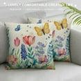 thumbnail image 3 of Nawypu  Spring Flowers Tulip Lavender Eucalyptus Butterfly Throw Pillow Cover,Spring Cushion Case for Sofa Couch, 3 of 5