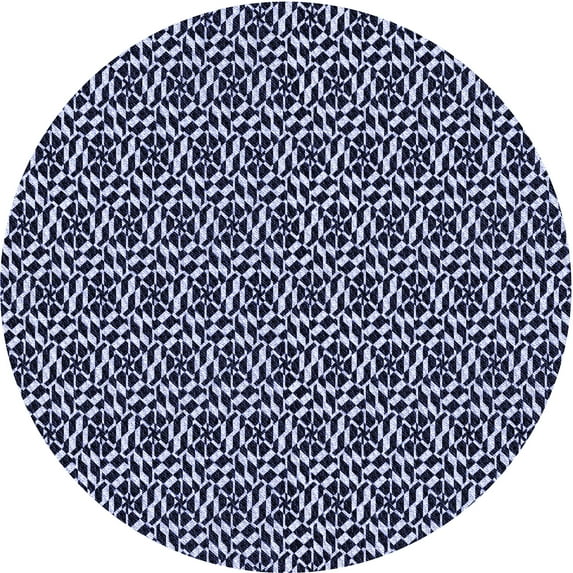 Ahgly Company Indoor Round Patterned Night Blue Area Rugs, 6' Round